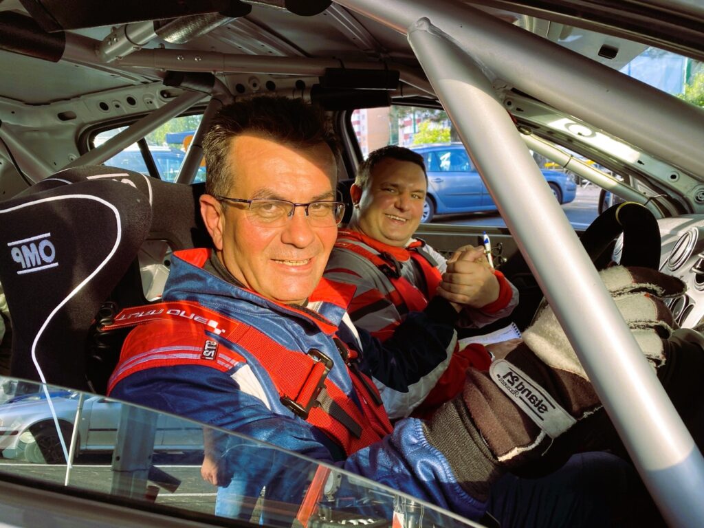 Co-Driver in a Rally Car